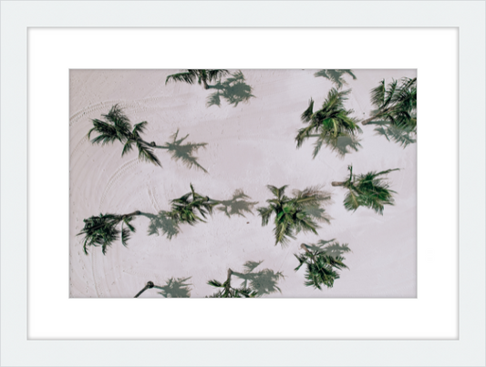 BAHAMAS PALM TREES FROM ABOVE - FRAMED